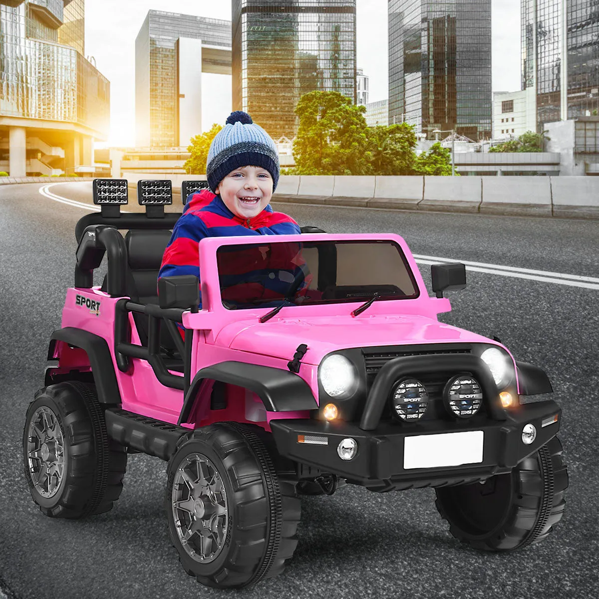 12V Electric Kids Ride On Truck with Remote Control-Pink