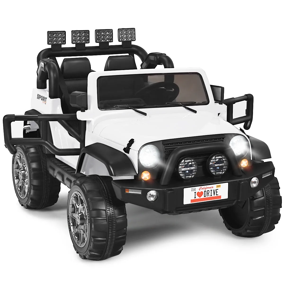 12V Electric Kids Ride On Truck with Remote Control-White