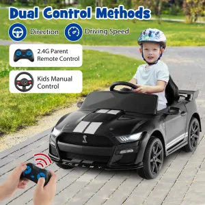 12V Kids Ride on Car Electric Licensed Ford Mustang Shelby GT500 for Kids Aged 3-8-Black