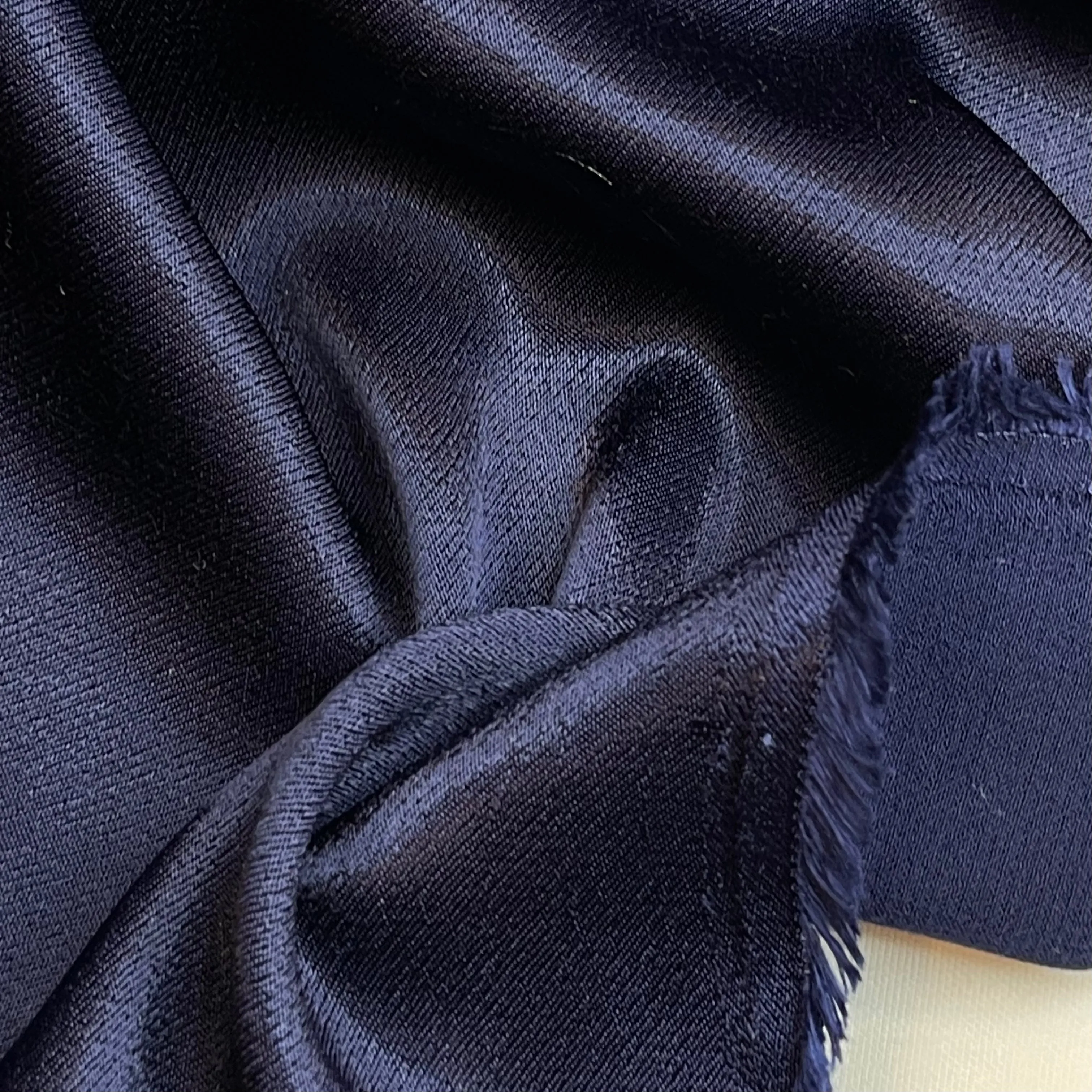 1mtr Rich Navy Luxury Drape Viscose Satin