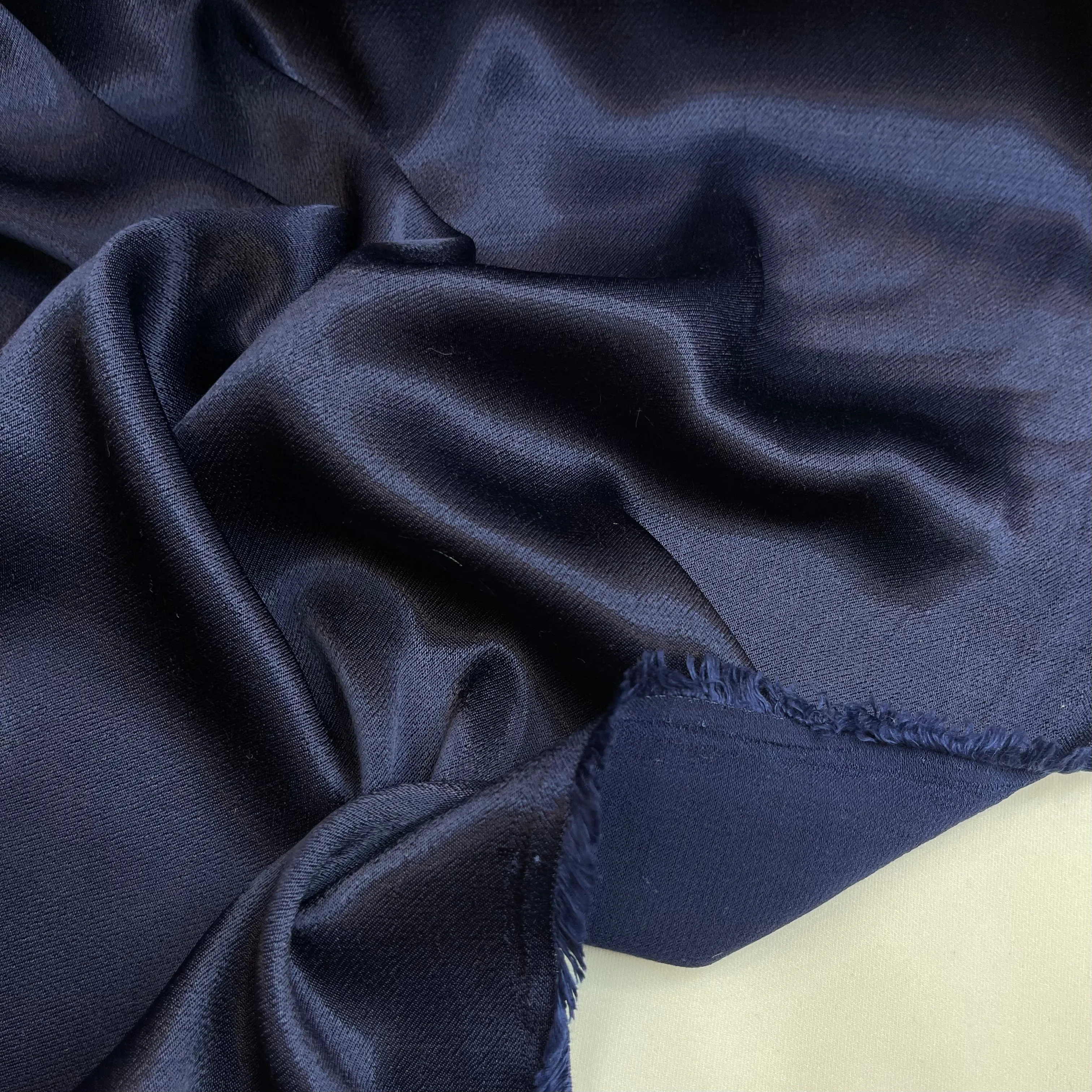 1mtr Rich Navy Luxury Drape Viscose Satin