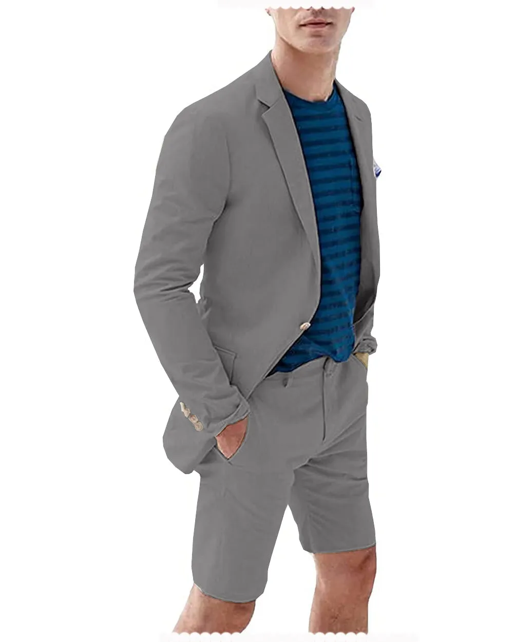 2 Pieces Casual Mens Suit (Blazer   Pants)