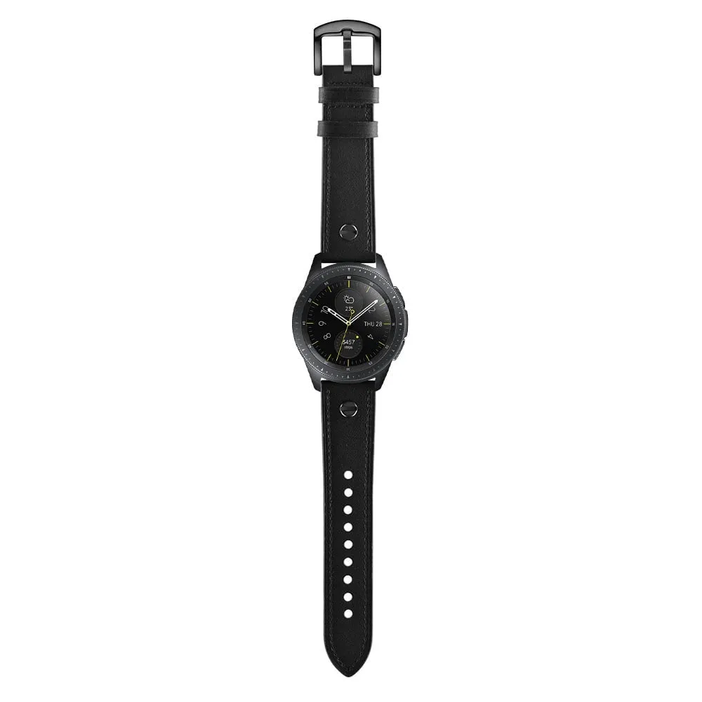 20mm Universal Leather Strap with Screw (Black)