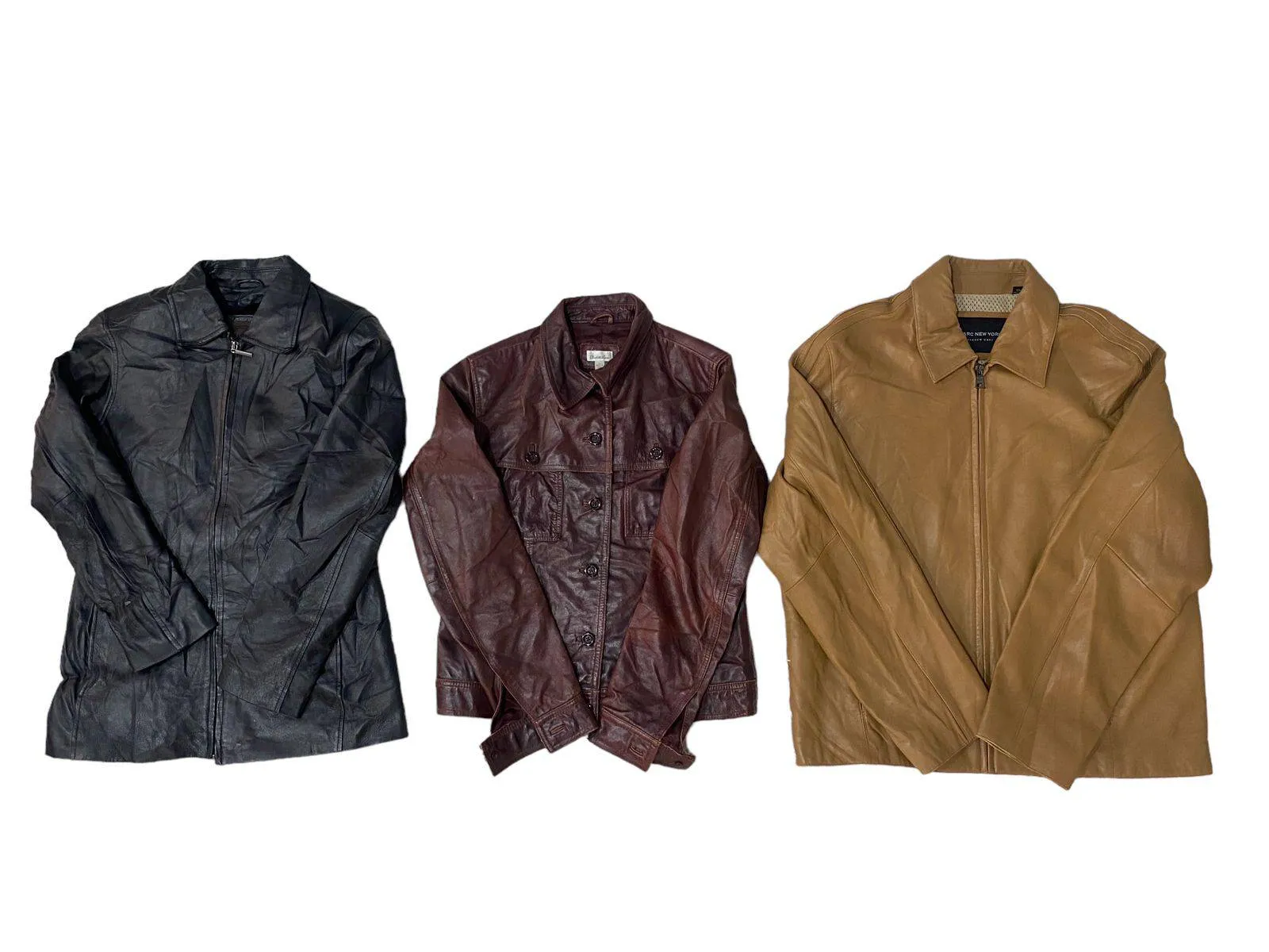 90s Vintage Leather Structure Jackets Mixed (UniSex) - 13 Pcs