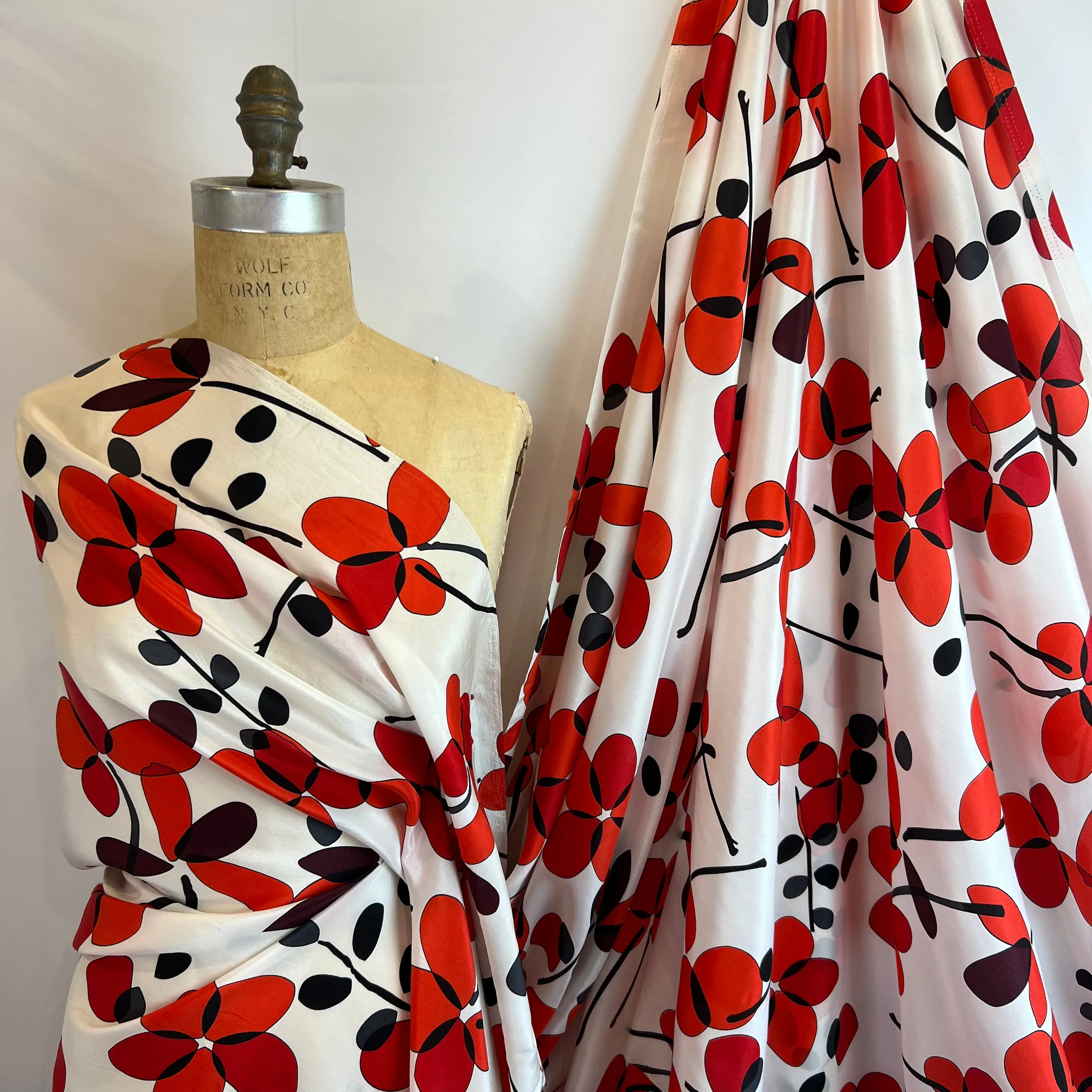 Abstract Poppies Crepe de Chine