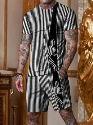 ABSTRACT STRIPES PRINTING SUIT