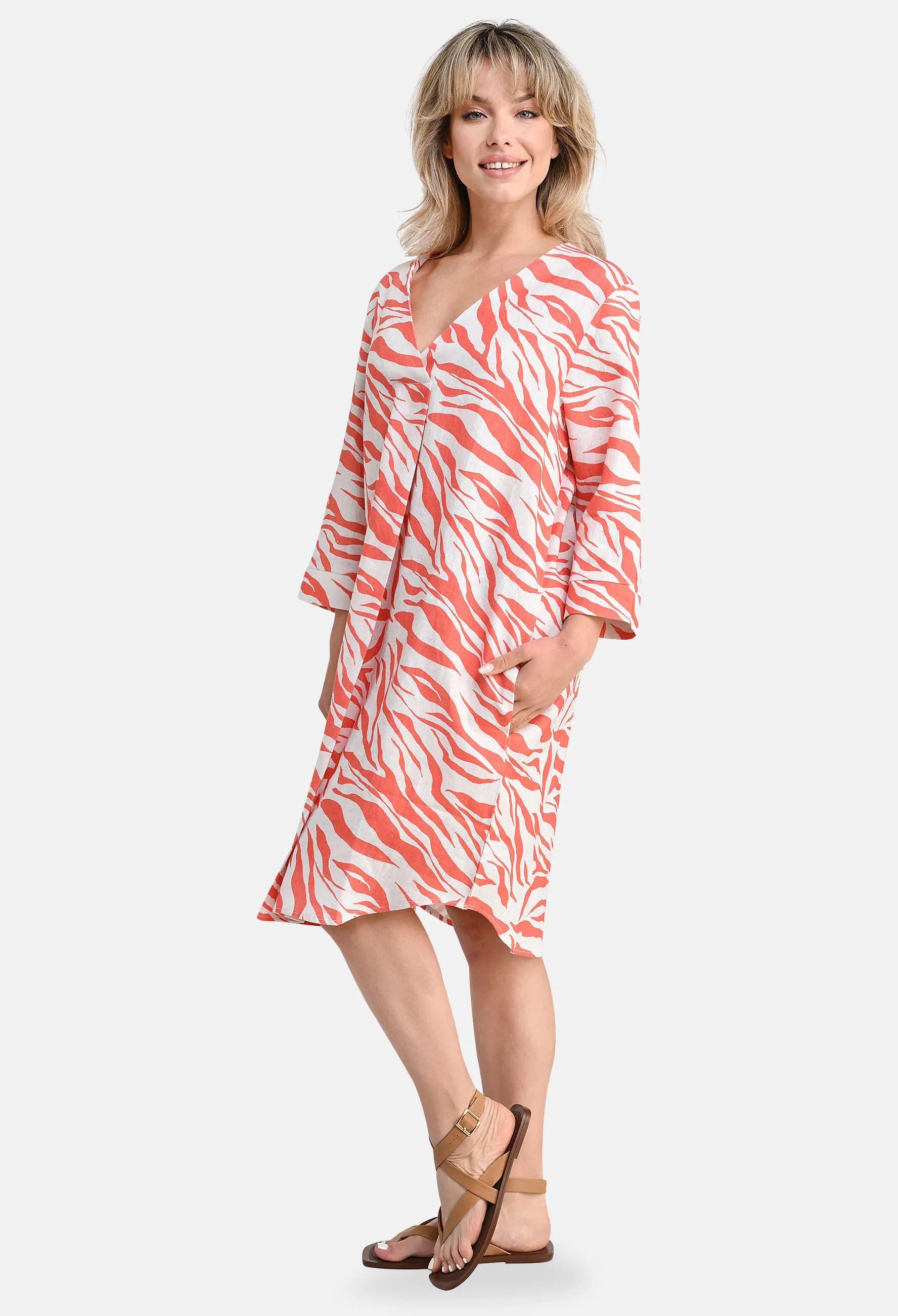 Animal Print Linen Dress