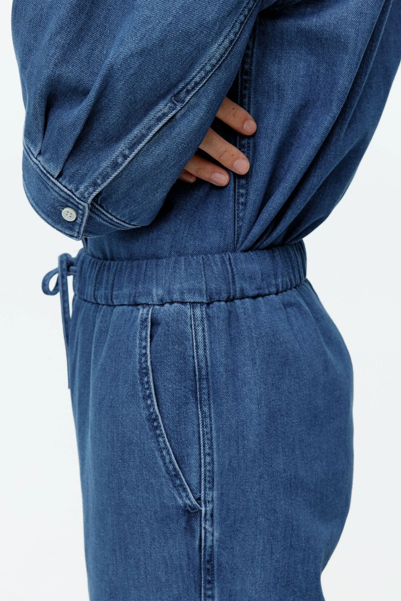 Arket Denim Pants With Drawstring, blue