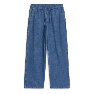 Arket Denim Pants With Drawstring, blue