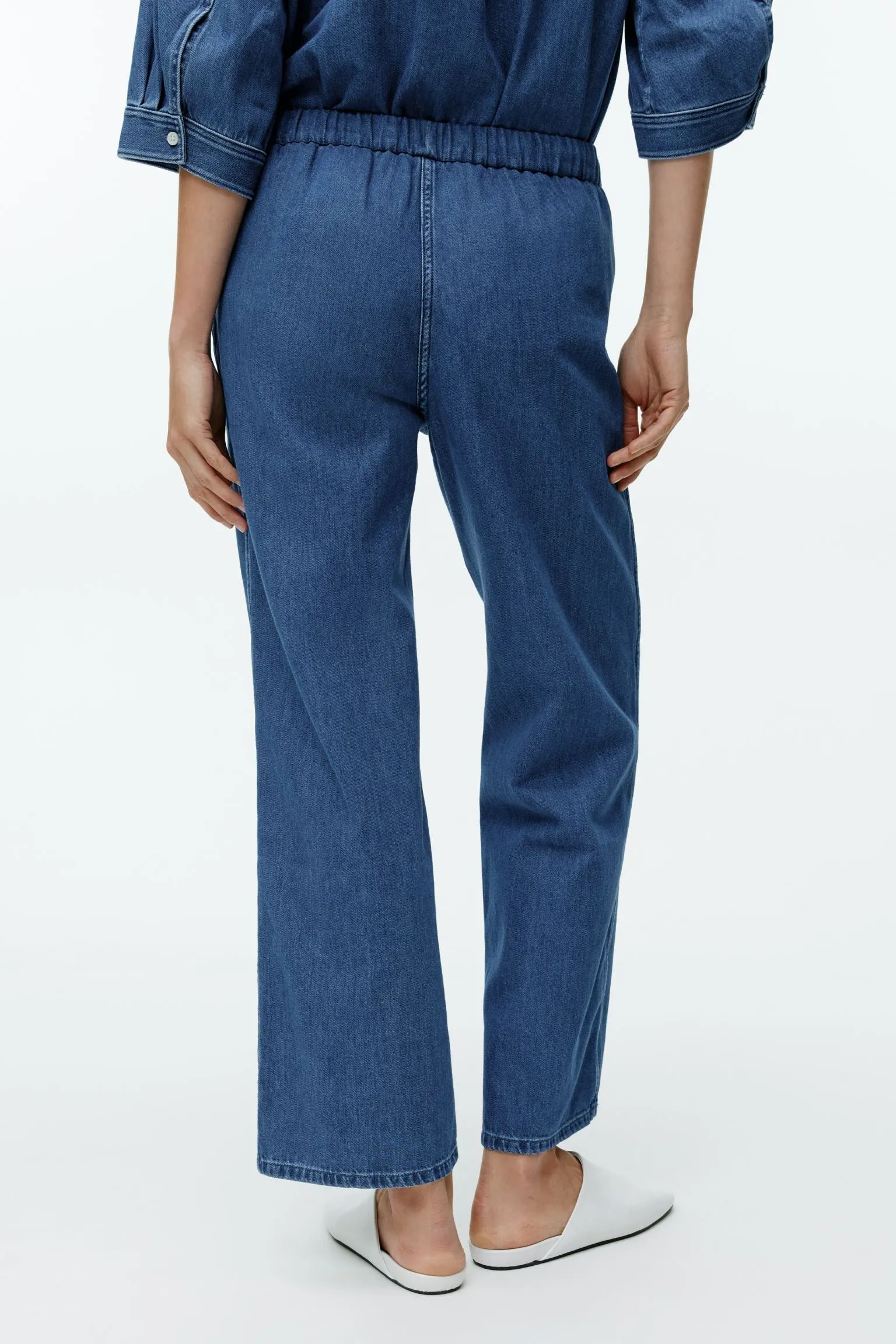 Arket Denim Pants With Drawstring, blue