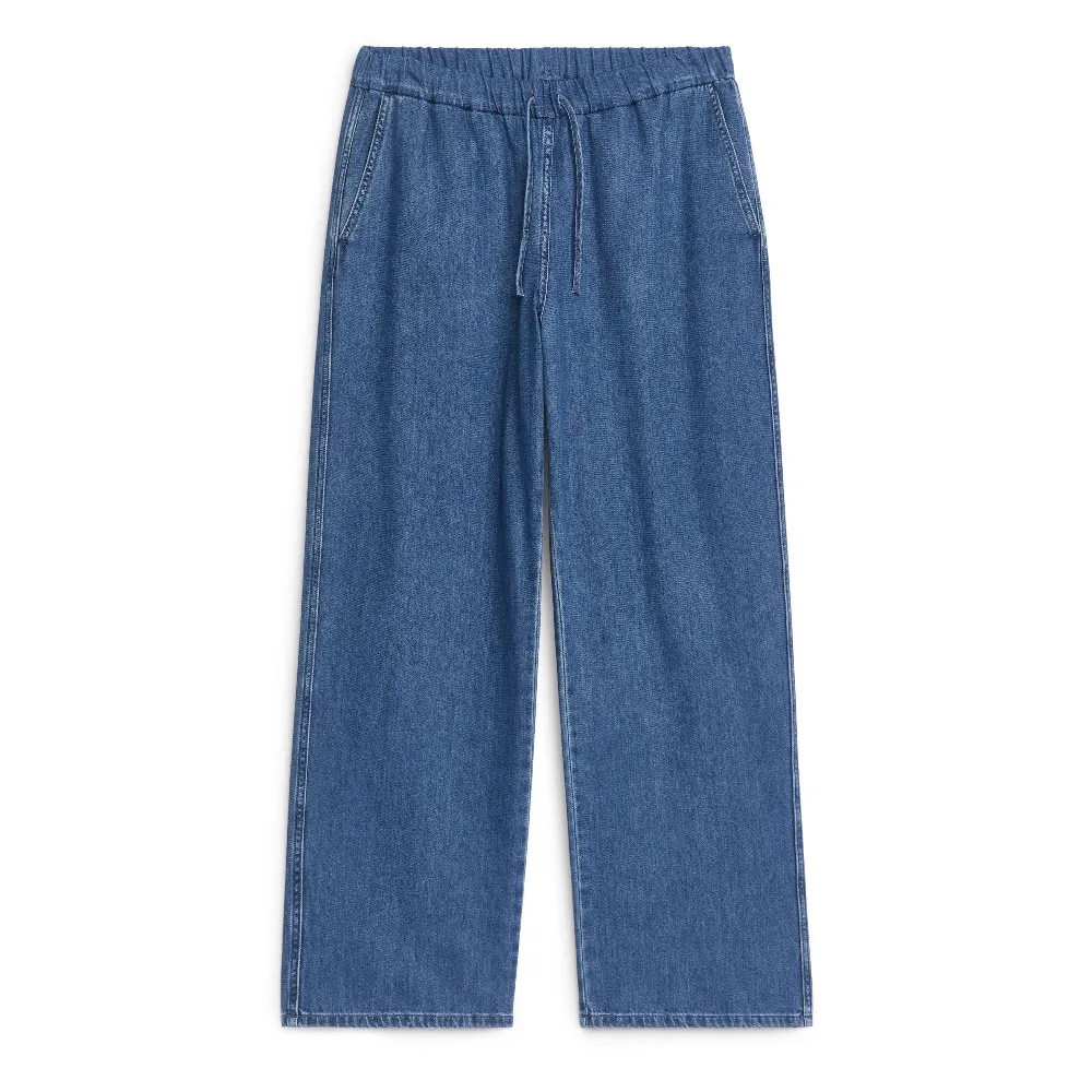 Arket Denim Pants With Drawstring, blue