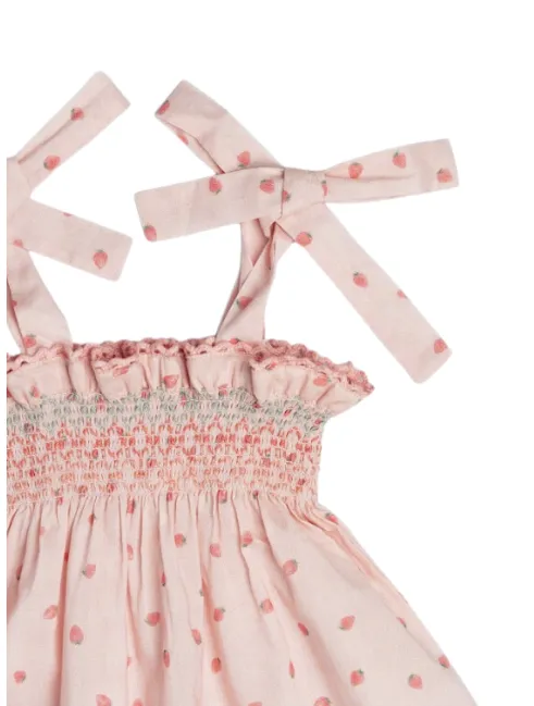 Audrey Smocked Romper - Fraisies Print