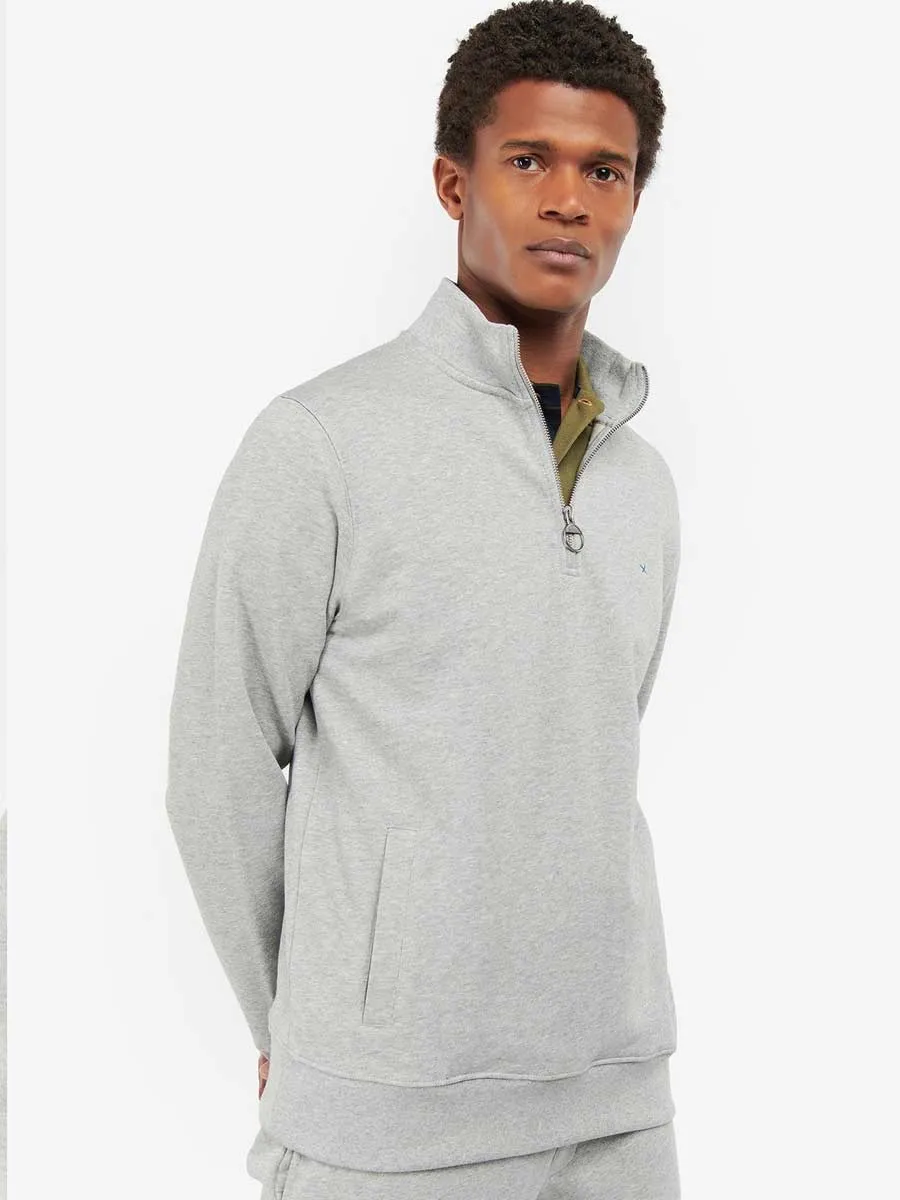 BARBOUR Rothley Half Zip Pullover - Mens - Grey Marl