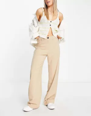 Bershka Slouchy Tan Wide Leg Trousers for Dad