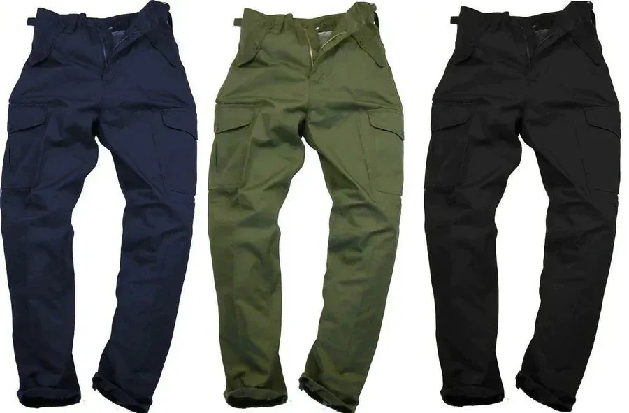 Blue Castle Mens Combat Cargo Work Trousers Long Leg