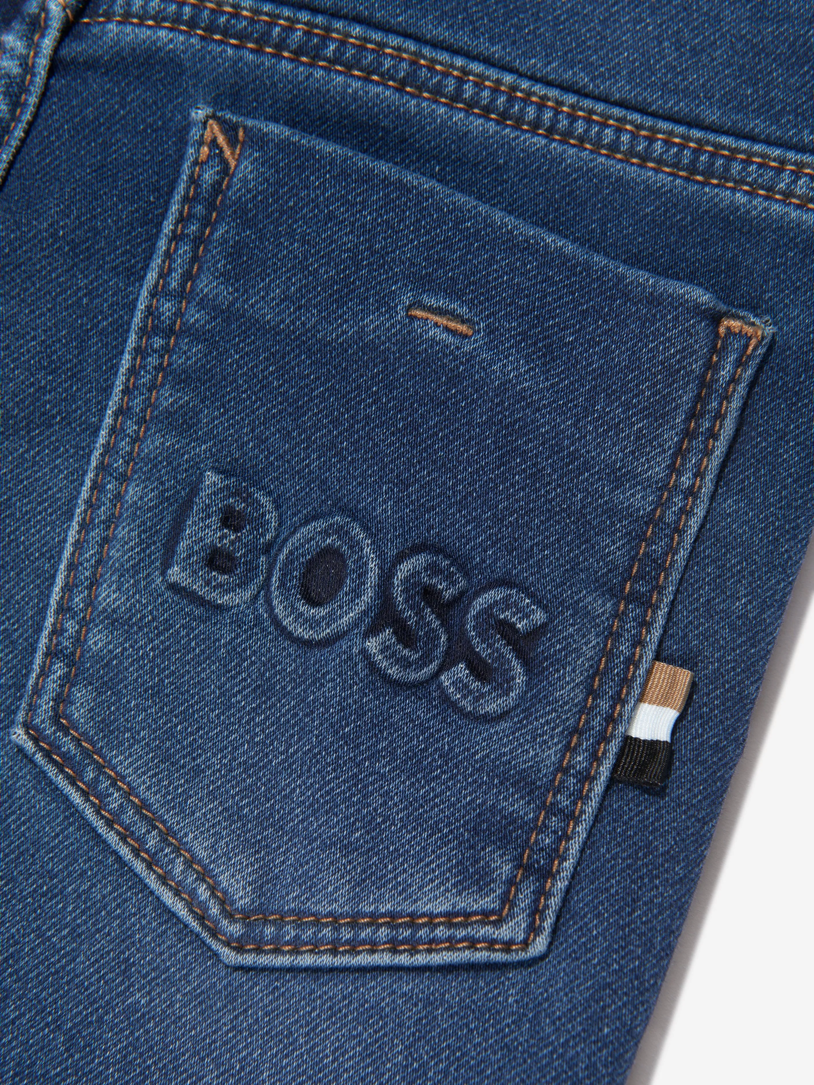 BOSS Boys Denim Slim Fit Jeans In Blue