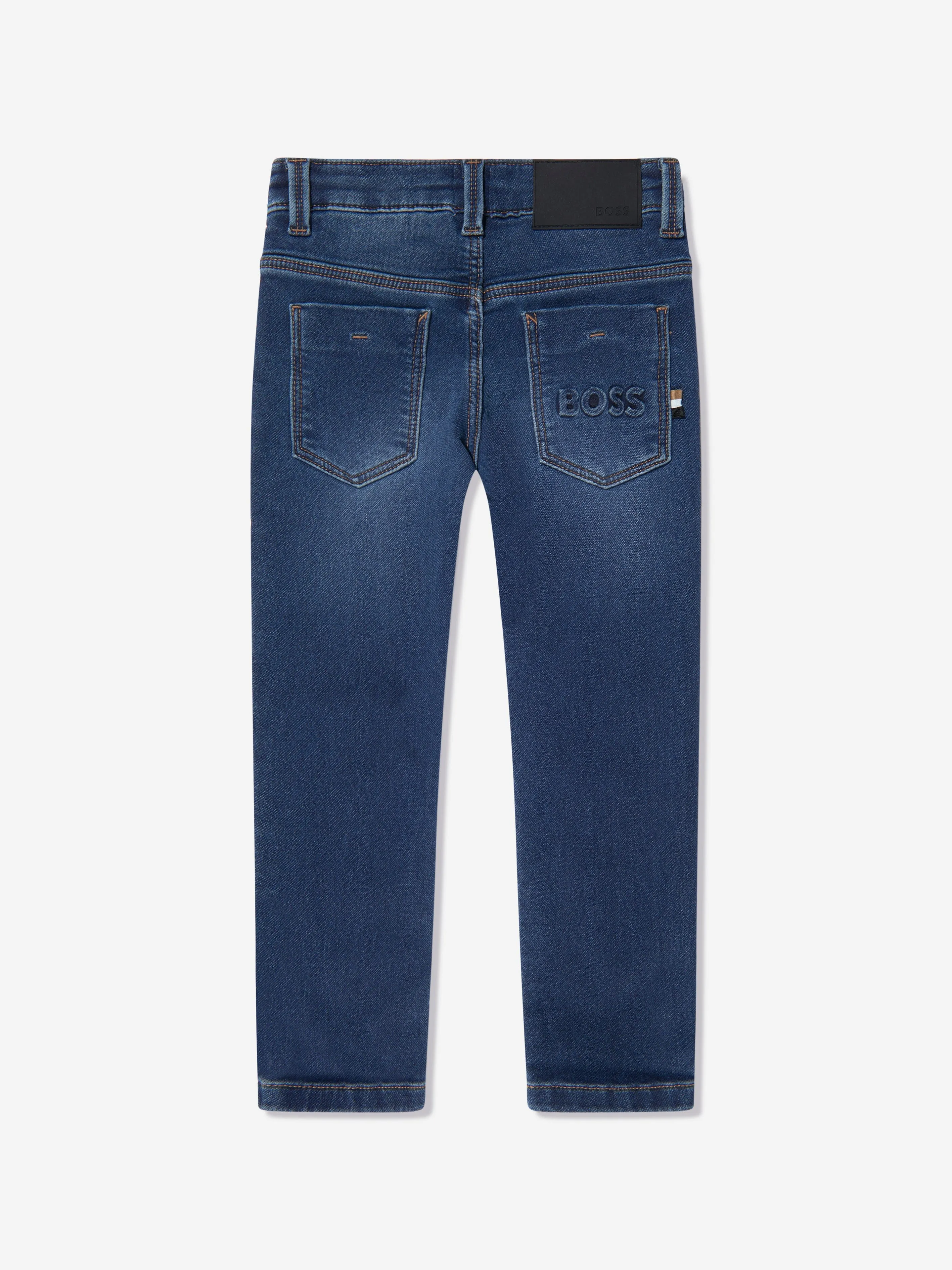 BOSS Boys Denim Slim Fit Jeans In Blue