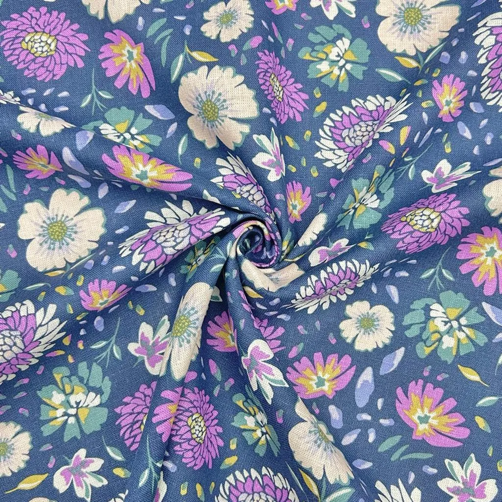 Breezy Blooms Linen Viscose Fabric