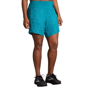 Brooks | Chaser 7" Shorts | Women's | Lagoon Speckle Print/Lagoon