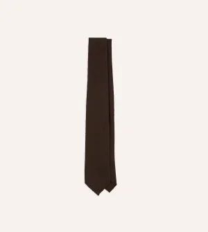 Brown Shantung Silk Hand-Rolled Tie