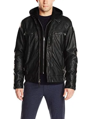 Captain Cory Mens Genuine Lambskin Leather Jacket XLarge Black