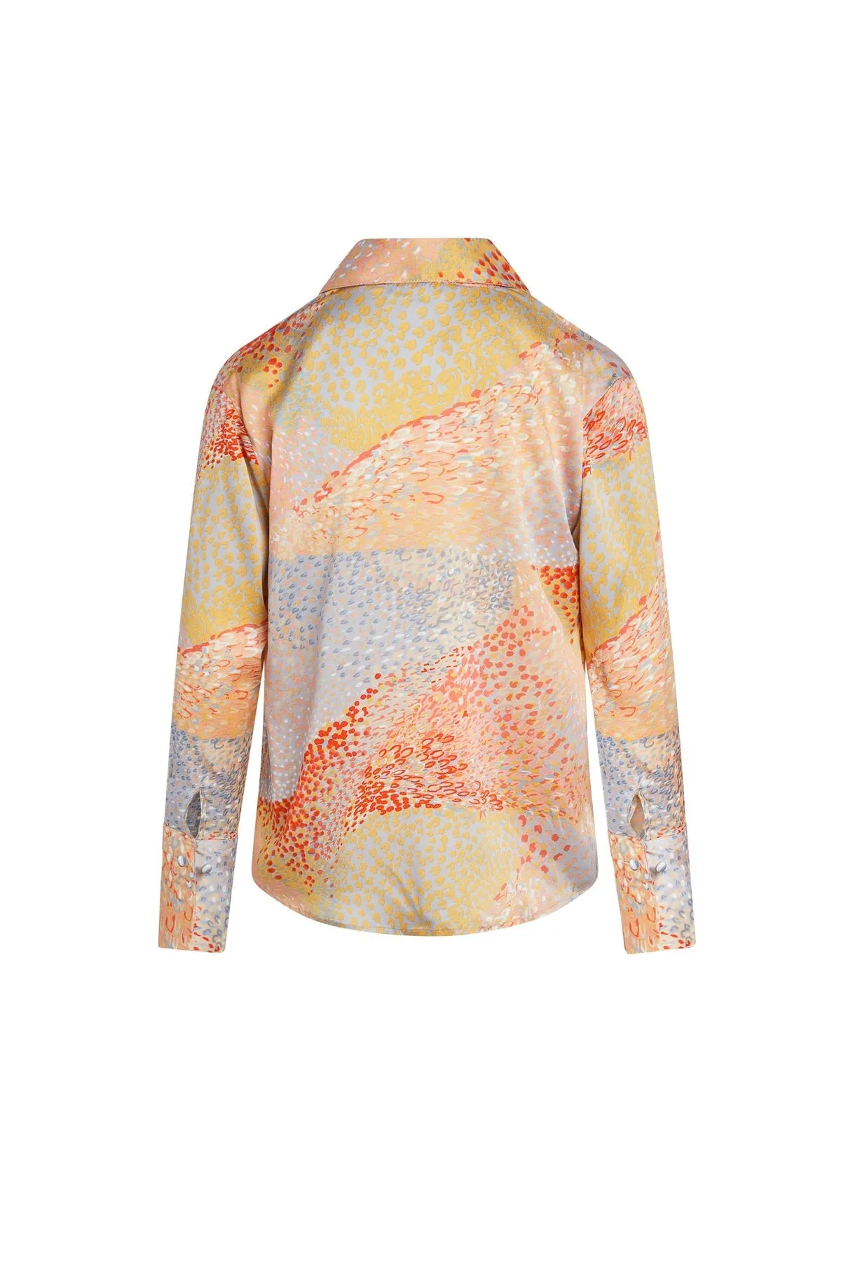 Catherine Gee Daria French Cuff Silk Blouse | Warm Cosmos