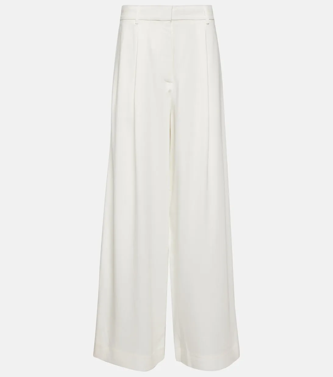 CO wide satin trousers, white