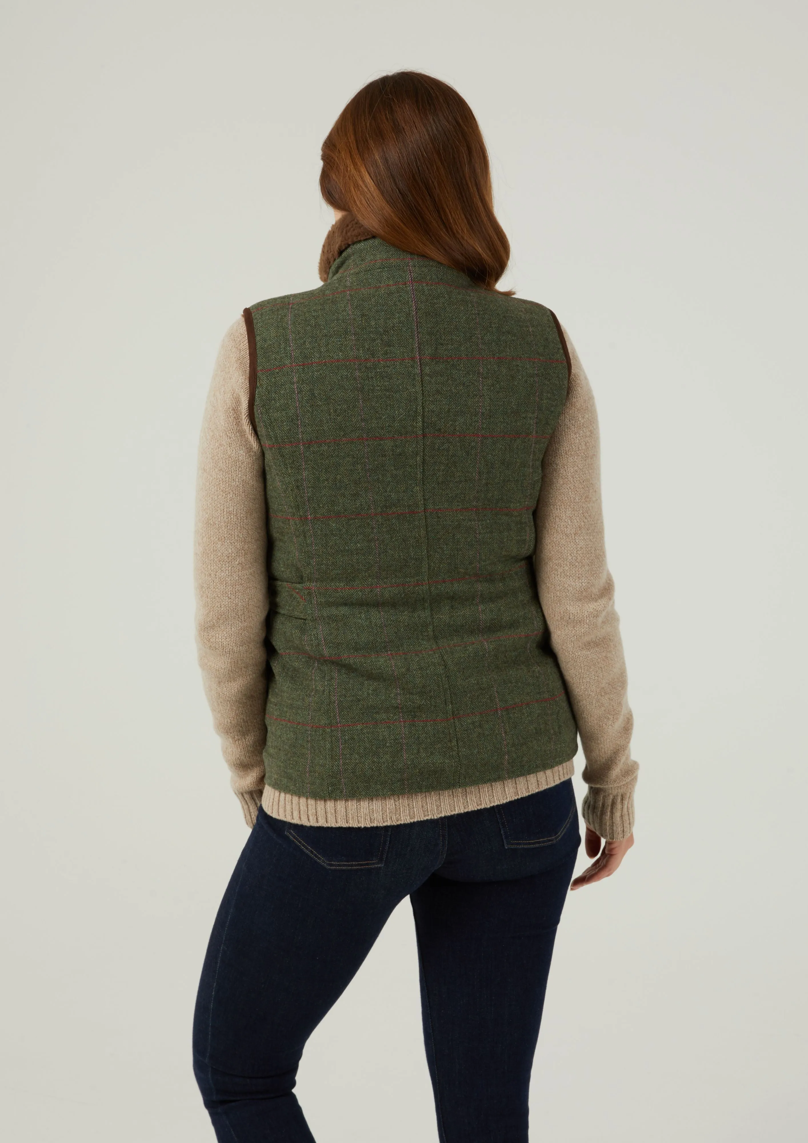 Combrook Ladies Tweed Gilet In Heath - Regular Fit