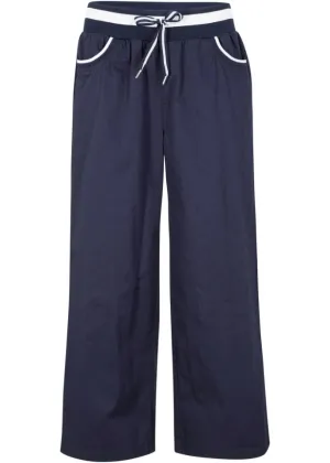 Cotton culottes with a comfortable belt Bpc Bonprix Collection, blue