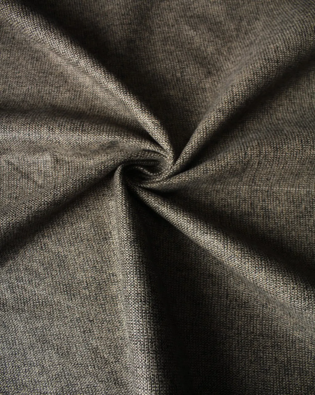 Dark Black and Cream Woolen Tweed Fabric