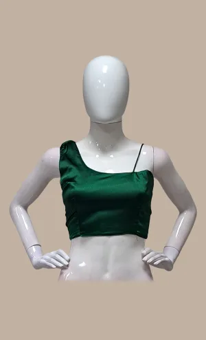 Deep Green Satin Silk Blouse