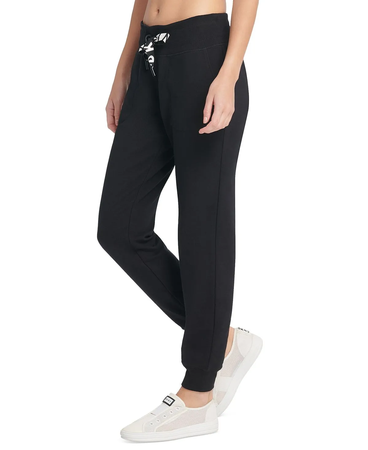 DKNY Women's Logo Drawstring Joggers, Black