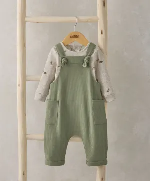 Dungarees & Bodysuit Outfit Set - Green