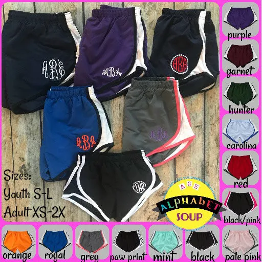 Embroidered Monogram Running Shorts