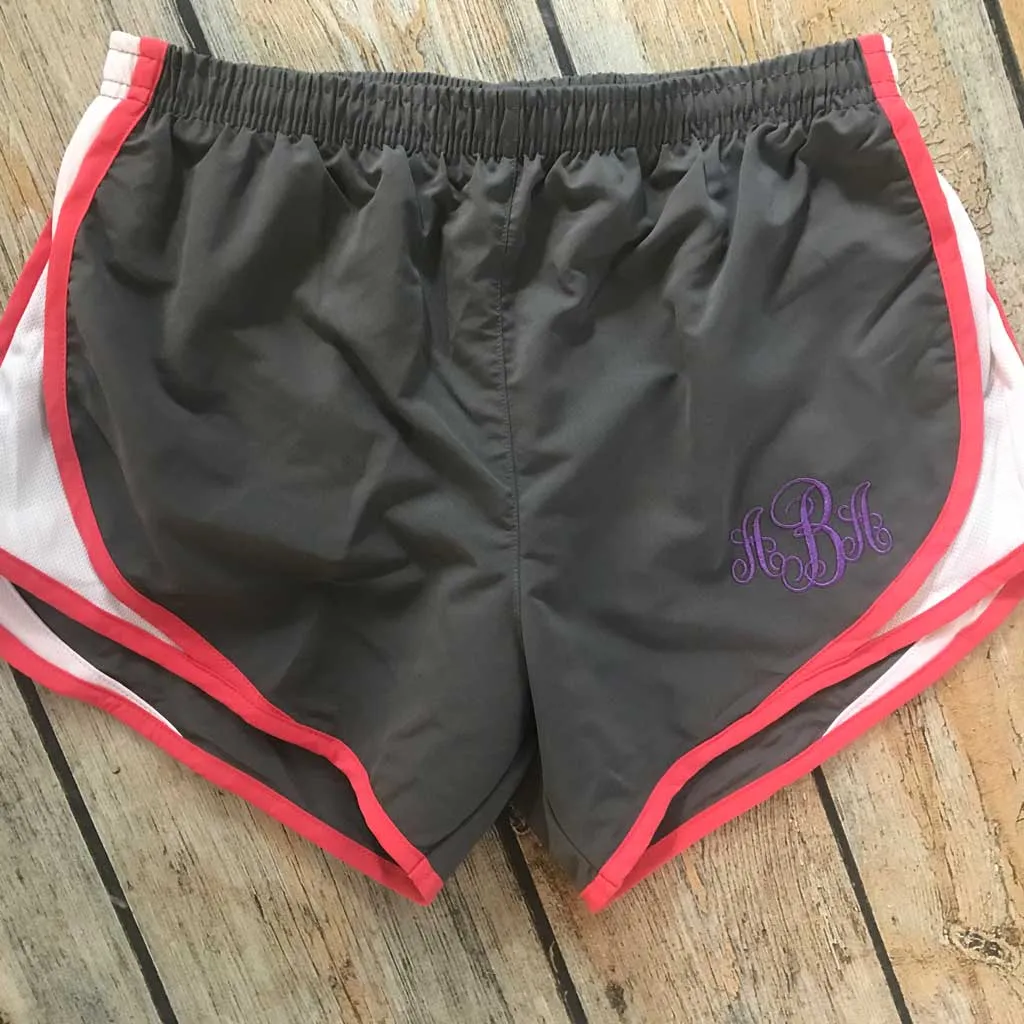 Embroidered Monogram Running Shorts