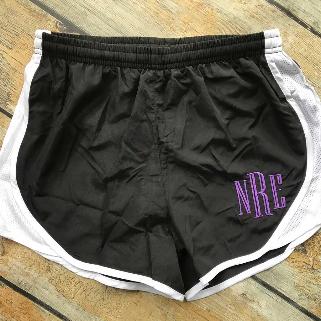 Embroidered Monogram Running Shorts