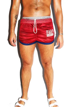 Faggot University Running Shorts-Burgundy