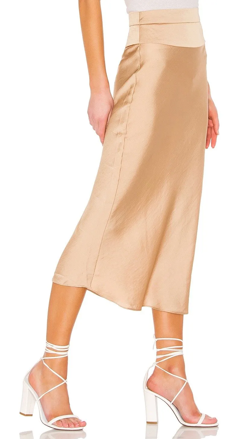 Free People Normani Bias Midi Skirt Praline