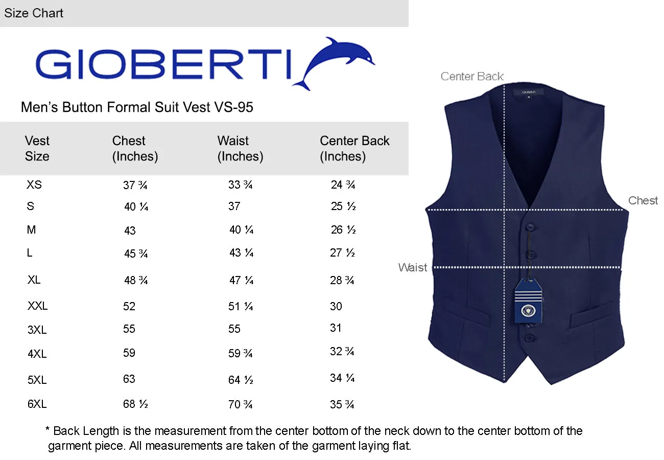 Gioberti Men's Khaki Formal Suit Vest