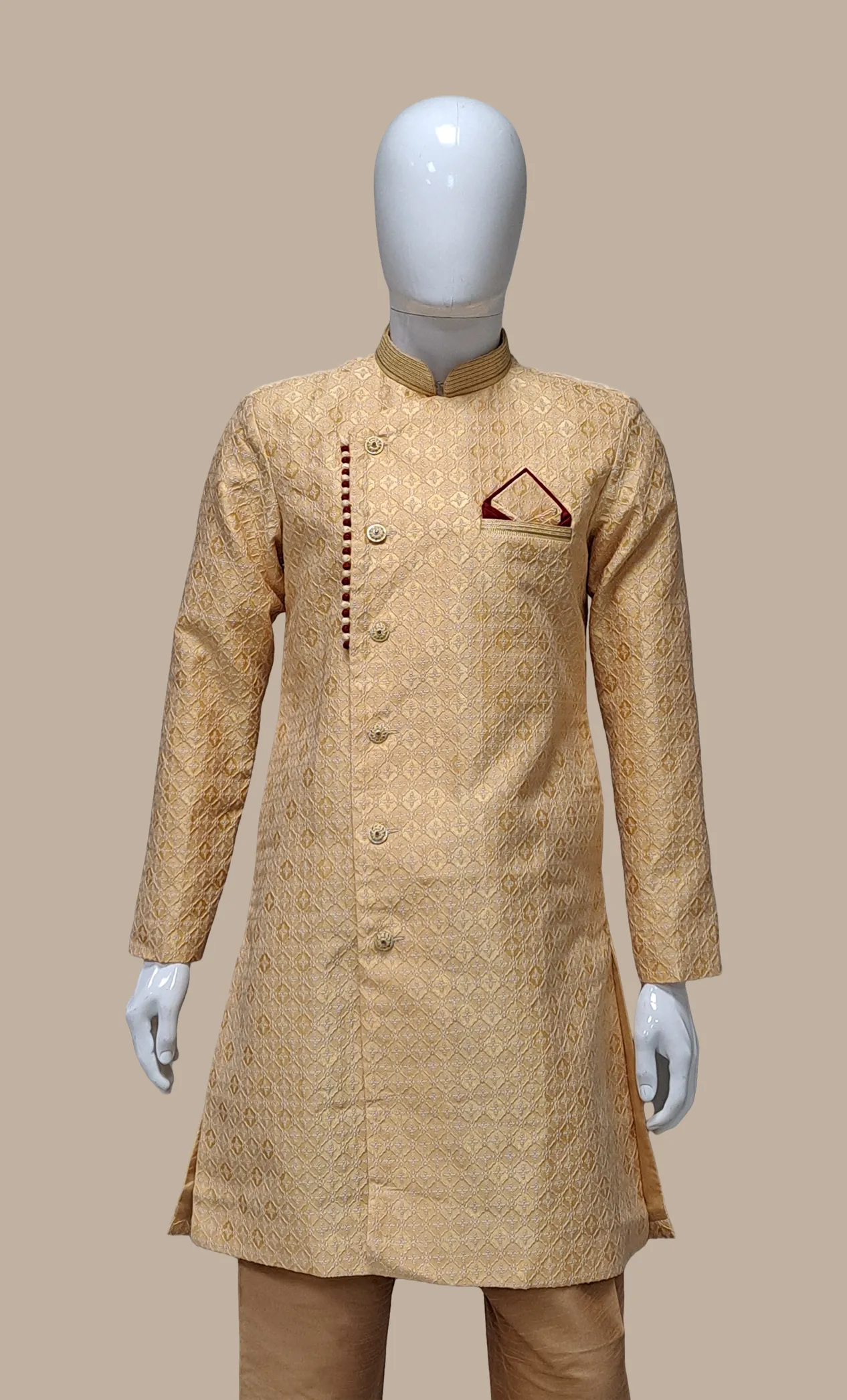 Gold Embroidered Kurta Set