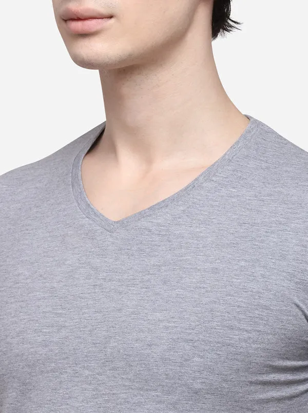 Grey Slim Fit Solid T-Shirt | JadeBlue