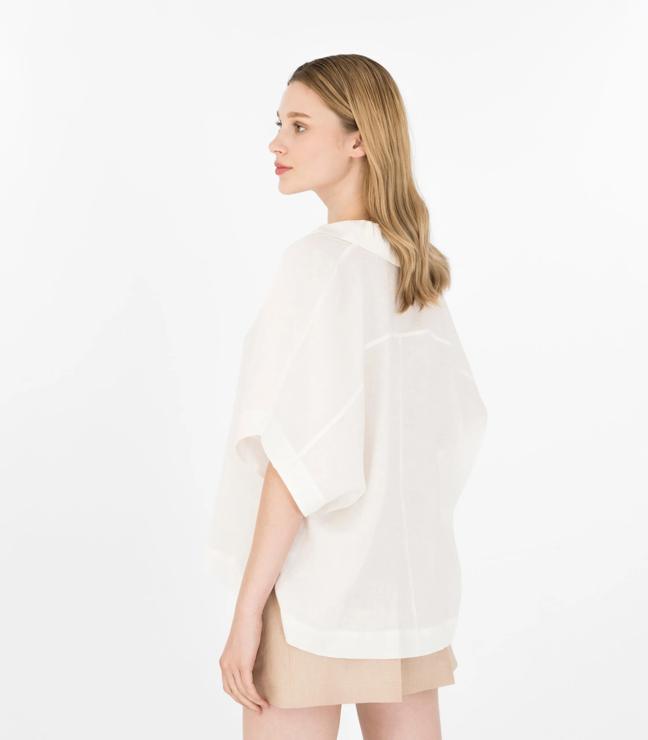 Ivory Linen Top White