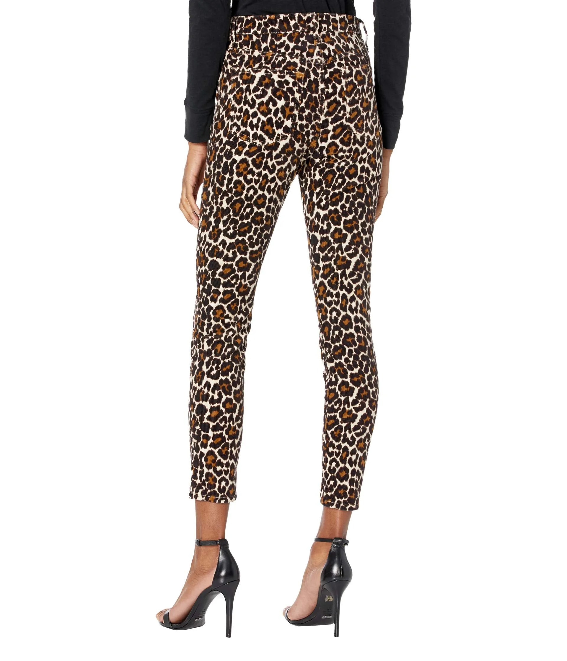 Jrew High Waist Pants, 10" Toothpick in Leopard Cord