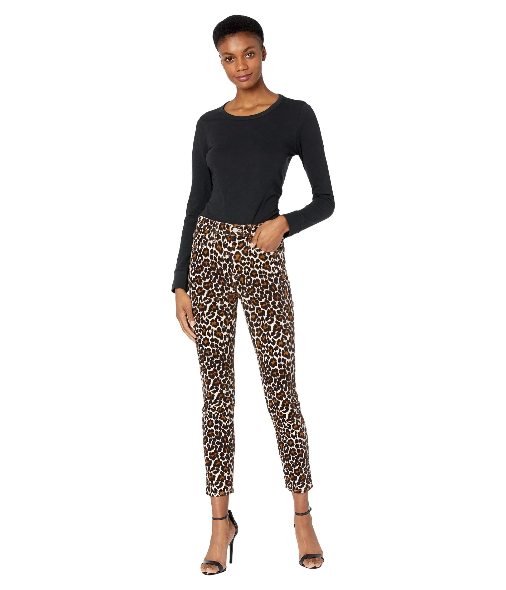 Jrew High Waist Pants, 10" Toothpick in Leopard Cord