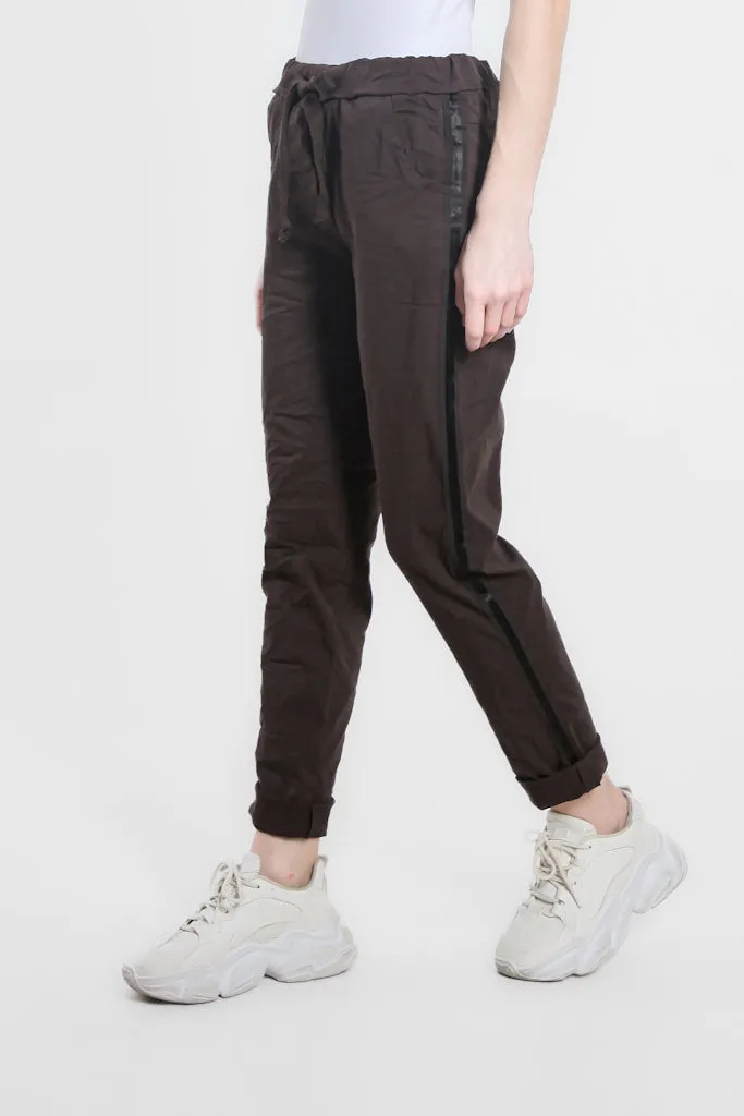 Kendyl Satin Tuxedo Stripe Pant (PL136)