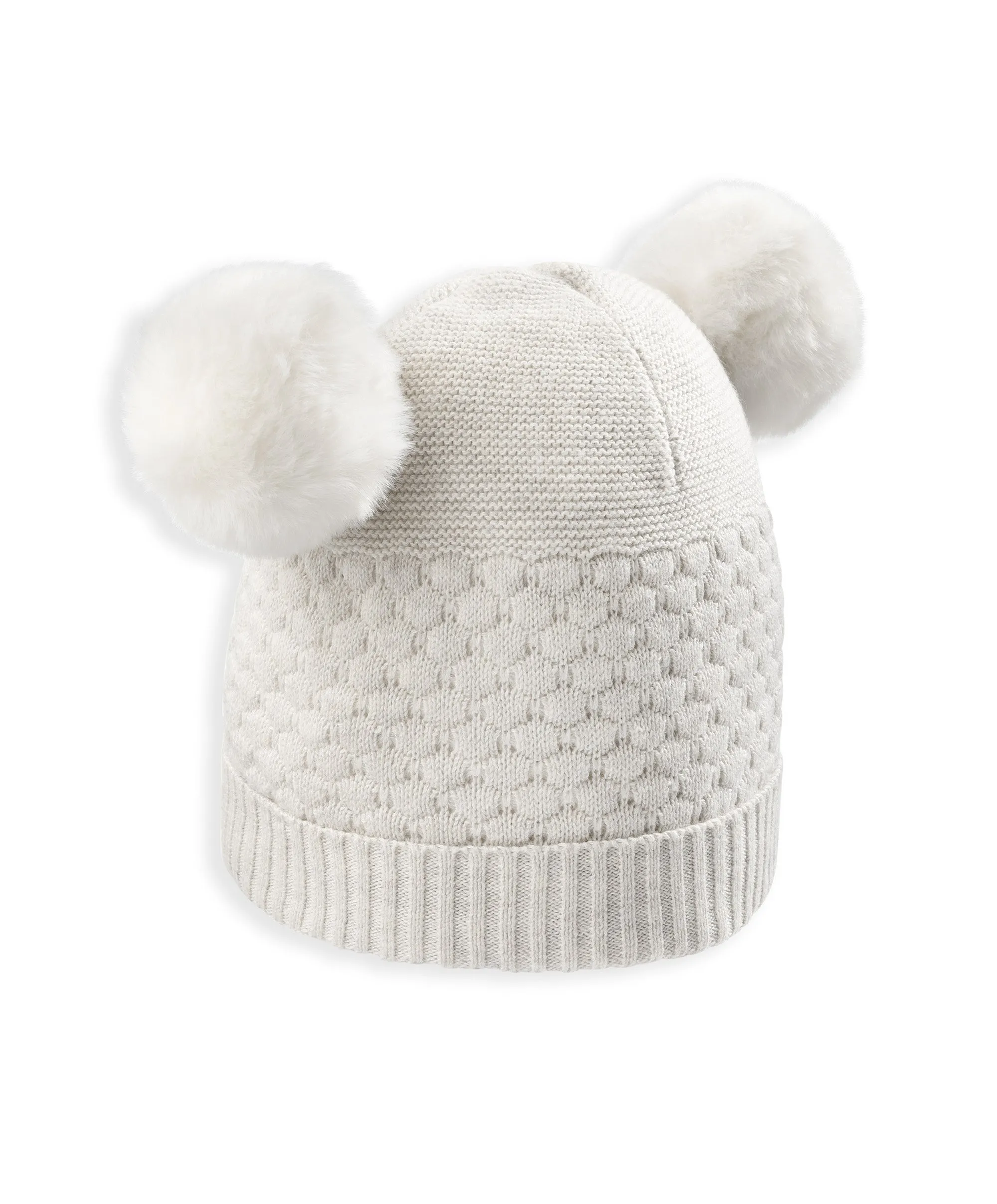 Knitted Pom Pom Hat - Sand