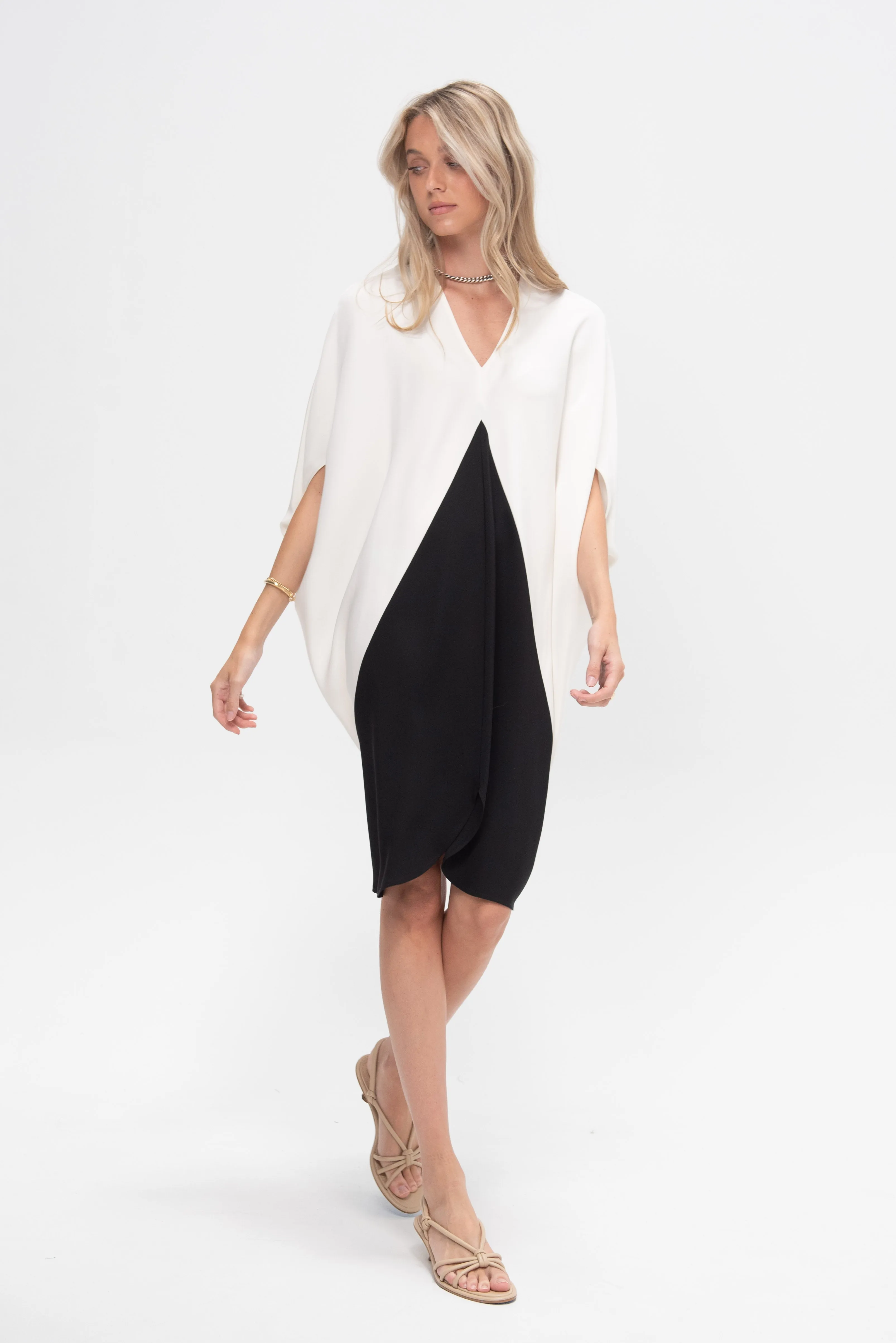 Koya Dress, White Pepper & Black