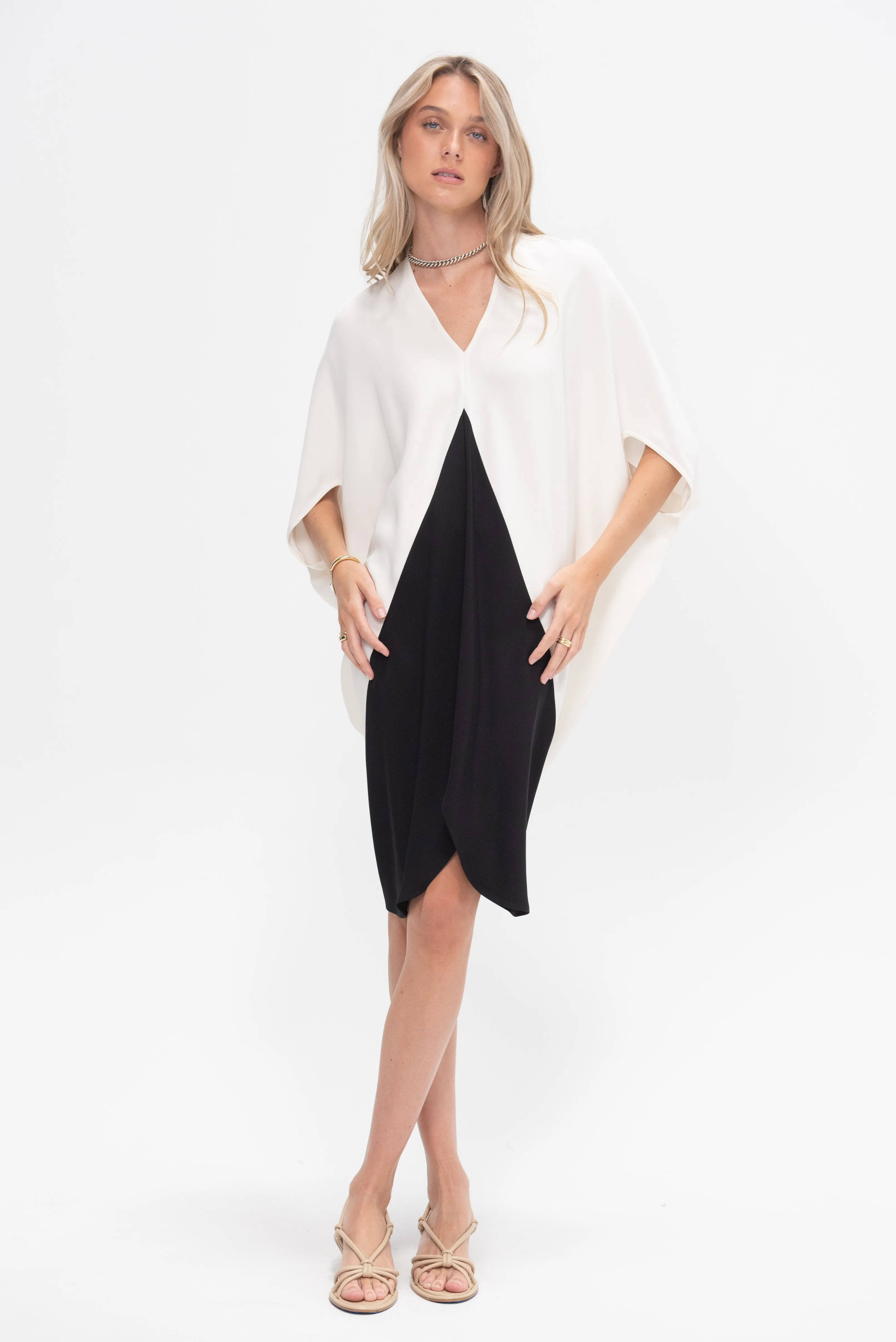 Koya Dress, White Pepper & Black