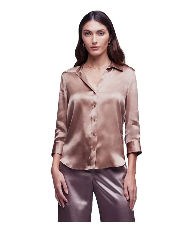 L'Agence Dani 3/4 Sleeve Silk Blouse