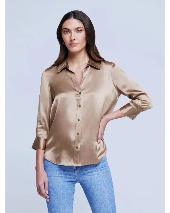 L'Agence Dani 3/4 Sleeve Silk Blouse